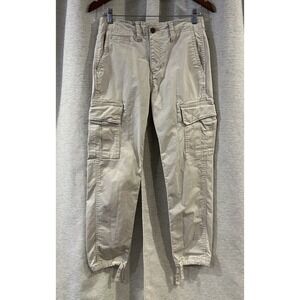 American Eagle Cargo Pants Mens 28x30 Slim Beige Flex Lived in Khaki Snap